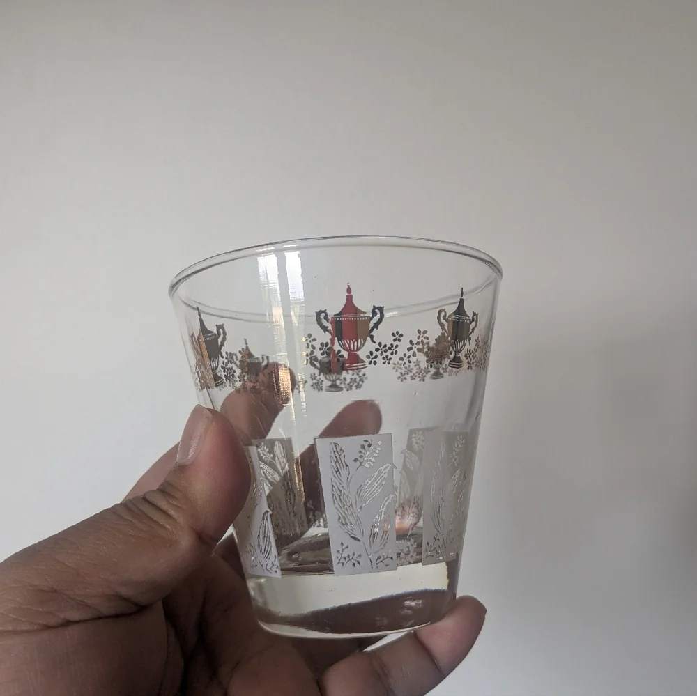 Vintage Libbey Glass Condiment Caddy – 1950s Gold & White Urn Motif Jars - Picture 5 of 5